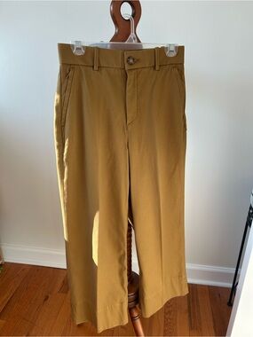 SPANX Cropped Wide-Leg Twill Pants in Flax Size S